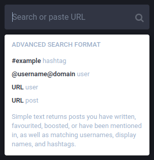 A screenshot showing the search box.