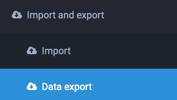 Captura de tela mostrando o recurso “Importar e exportar”.